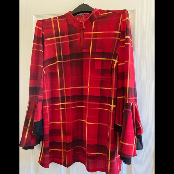 Nygard Red multi color blouse 1X - Picture 1 of 7